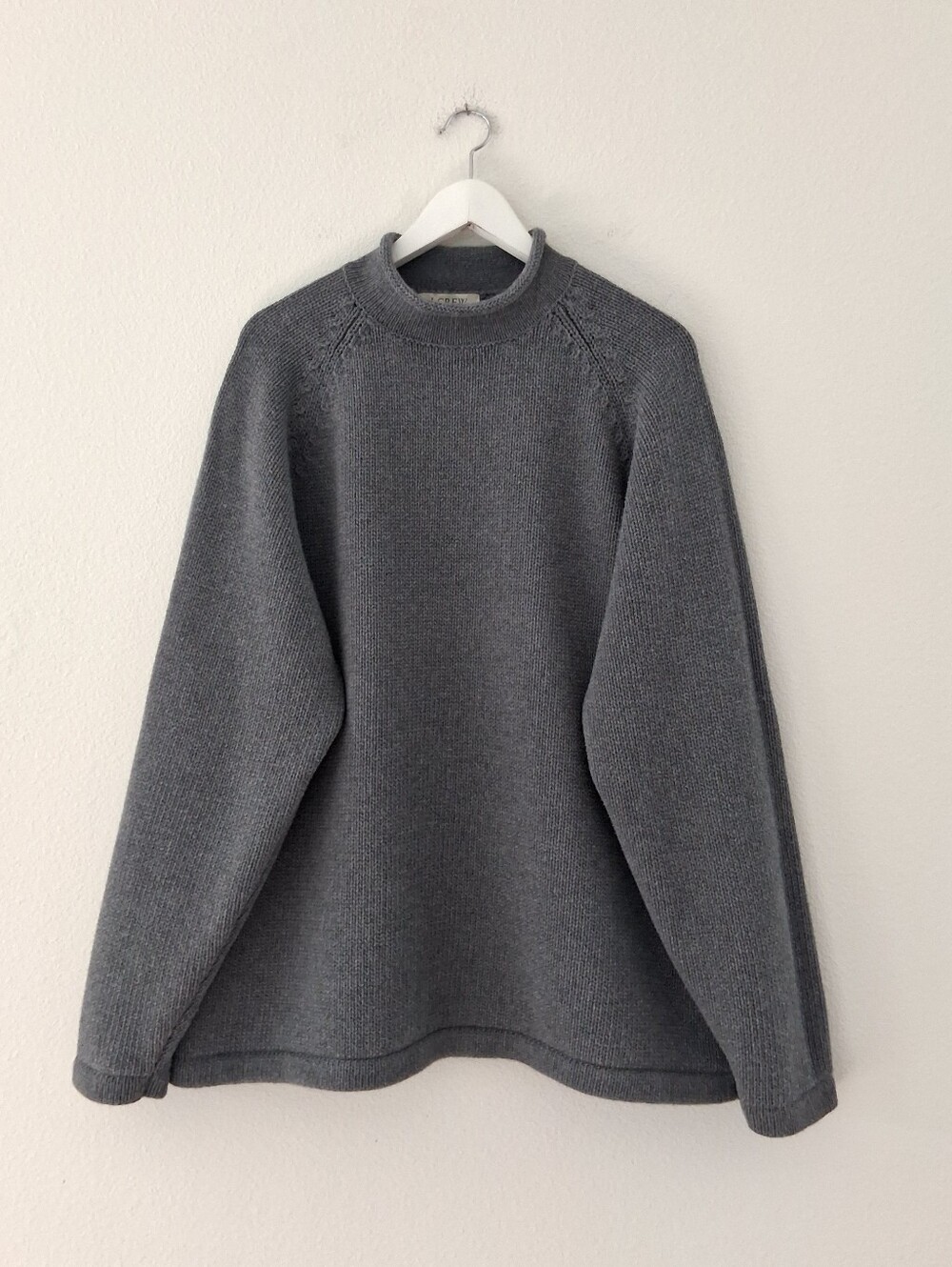 Vintage J. Crew Roll Neck Sweatee Fisherman Heavy Knit Cotton Oarsman Cabincore